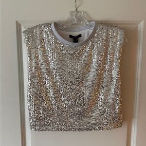 Forever 21 Silver Sequin Tank Top